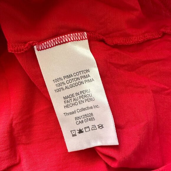 Psycho Bunny Kids Red Short Sleeve V-Neck T-Shirt S 7/8 100% Pima Cotton - Picture 4 of 6